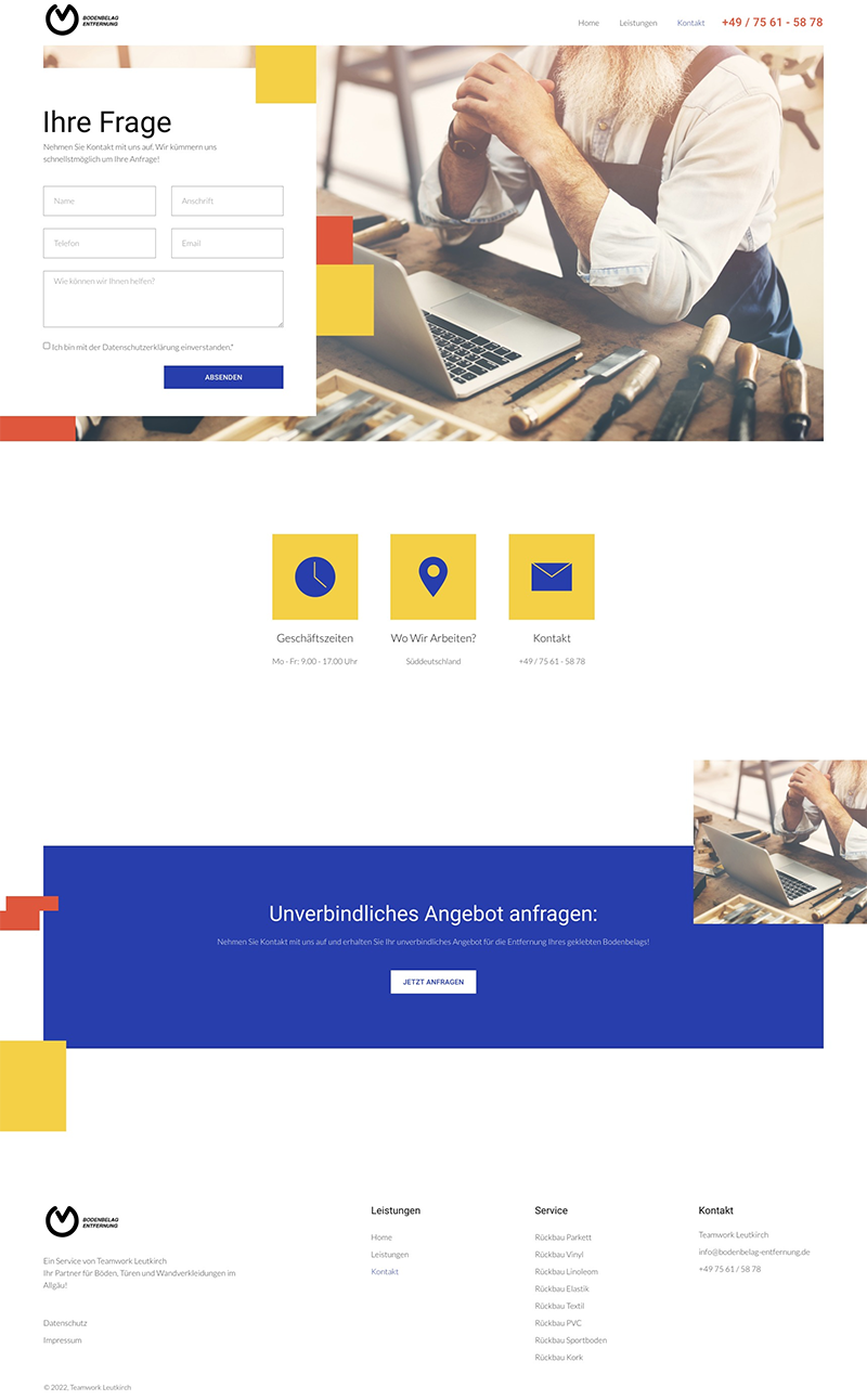 Kontakt - Bodenbelag Entfernung