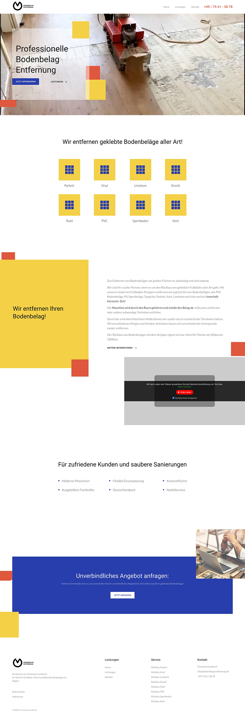 Professionelle Entfernung geklebter Bodenbeläge aller Art