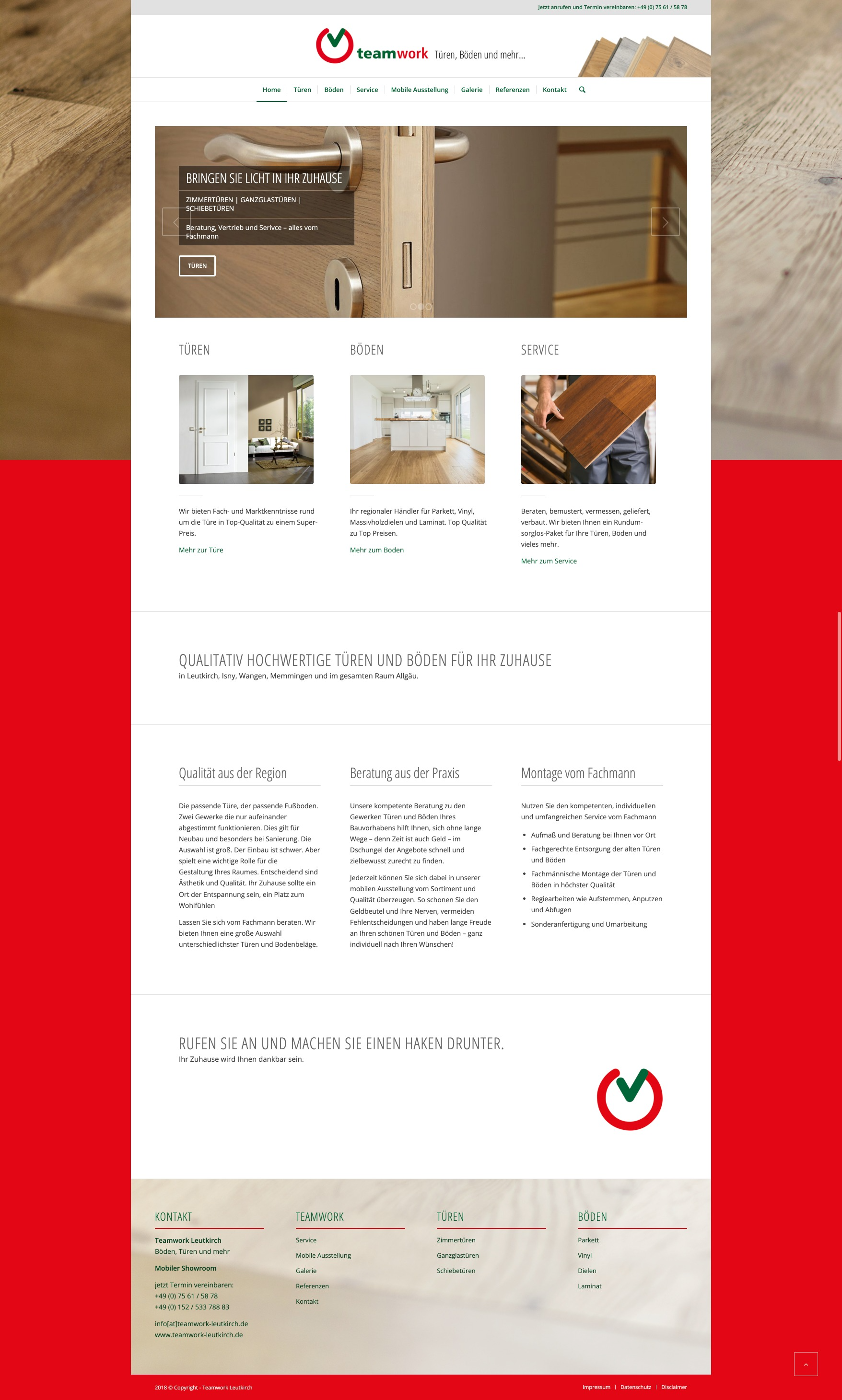 Teamwork Leutkirch Böden, Türen und mehr - Ihr Partner im Allgäu
